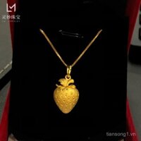 [2143 Yêu thích] Dây chuyền mặt trái dâu tây dễ thương mạ vàng cho phụ nữ, quà tặng phong cách mới cho sinh nhật bạn gái