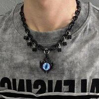 2195 Bộ Sưu Tập Người Gió Tối Vòng Cổ Mắt Quỷ Niche Hip-Hop Vòng Cổ Thiết Kế Cao Cấp Xương Đòn Dây Xích Nam Nữ Cặp Đôi Phong Cách Dạo Phố Vòng Cổ 0220