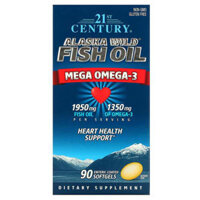 21st Century Alaska Wild Fish Oil Mega Omega 3 1950 mg/1350 mg 90 Enteric Coated Softgels