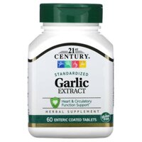 21st Century Garlic Extract Standardized 60 Enteric Coated Tablets