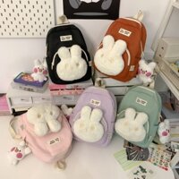 21x25cm Balo size nhỏ vải dù đính thỏ bông nổi xinh xắn có sẵn Đà Nẵng.