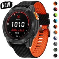 22 / 26mm Sợi Carbon Silicon Cho Garmin Fenix 8 / 5 / 6X / 7x / Tactix7pro Quick Fit Dây Đeo Vòng Đồng Hồ Thay Thế Cho Đồng Hồ Garmin