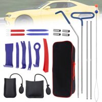 22 CÁI Dụng cụ sửa chữa di động Bộ khóa xe kéo bằng thép không gỉ có kẹp kéo đường dài, Dụng cụ tháo gỡ nội thất, Túi đựng dụng cụ, Bộ mở khóa cửa ô tô nhanh