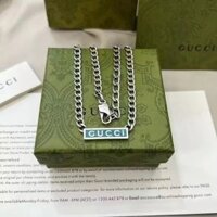 22 năm men xanh ngang dây chuyền Cuba cao cấp bạc Thái cổ điển Vòng cổ 925 cặp đôi