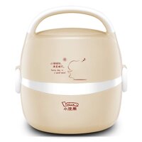 220V ELectric Rice Cooker Appliance Lunch Box Stainless Steel Liner Hot Insulation 1.3L Mini Multicooker Rice Pot 1-2 people (Color : Khaki, Plug T...