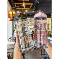 2.212.21 Cốc Nước Cân Thời Gian 2000Ml Bình Nước Thể Thao Bằng Nhựa Trẻ Em Dung Tích Bình Nước Có Ống Hút Kích Thước Lớn