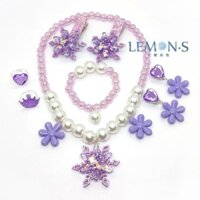 2257 Người Bộ Sưu Tập 2024 Trẻ Em Vòng Cổ Vòng Tay Nơ Tóc Bộ Nàng Tiên Cá Công Chúa Băng Bông Tuyết Cô Gái Trang Sức 3.23