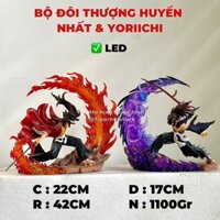 (22CM - LED - Combo 2 mô hình) Mô hình bộ đôi thượng huyền nhất và Yoriichi cao 22cm có LED cực đẹp - Kimetsu no yaiba