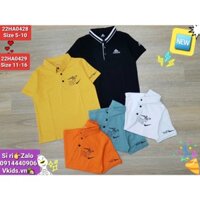 22HA0429-A1 - Áo cổ bẹ , bé trai , cộc tay , in chữ , size to 11t-16t , ri6 , nhà trưng bày Vkids [Buôn_sỉ_Vkids]