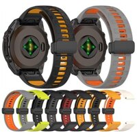 22mm 26mm Silicone Dual Màu Đồng Hồ Vòng Tay Cho Garmin fenix Enduro 3 2 / Forerunner 935 945 955 965 Dây Đeo Đồng Hồ Mềm Dây Đeo Tay Chống Thấm Nước Dây Gấp Khóa Đồng Hồ