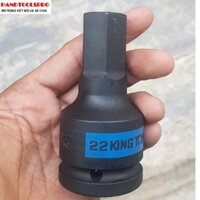 22mm Đầu tuýp đen 3/4 inch bit lục giác Kingtony 601522