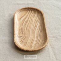 [22x10] Khay bầu dục gỗ tần bì, khay đựng đồ ăn, chụp ảnh decor, khay gỗ đa năng cao cấp - Buyme Home Decor