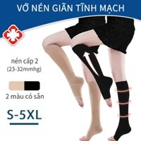 23-32 mm Hg Vớ Nén Y Tế Thích Hợp cho Điều Trị Suy Tĩnh Mạch Nam Nữ Hở Ngón Co Giãn Điều Dưỡng Nén Tất Bắp Chân