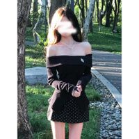 2318 Người Bộ Sưu Tập Hàn Quốc Ngọt Ngào Phong Cách Cay Một Vai Top Phù Hợp Với Nữ Thiết Kế Cảm Giác Eo Eo Eo Ôm Hơn Nhìn Chấm Bi Váy