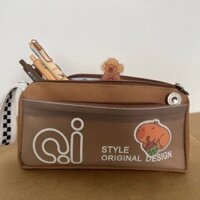 2358 Bộ Sưu Tập Người Kẻ Sọc Trắng Đen Di Động Giá Trị Cao Hộp Đựng Bút Chì Học Sinh Mờ Hai Lớp Dung Tích Lớn Túi Văn Phòng Phẩm wjbd02.18