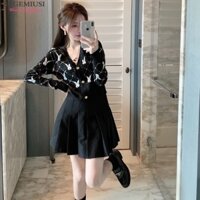 23582024Mùa Thu Phong Cách Mới Jacquard Phong Cách Ngắn Phong Cách Chanel Dệt Kim Cardigan Áo Khoác Mỏng Phong Cách Bên Ngoài Ôm Áo Len