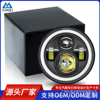 23cm 60W Harley Wrangler 4 Hạt Sửa Đổi Xe Địa Hình Đèn Pha led Mắt Thiên Thần Đèn Pha Xe Máy Đèn Pha