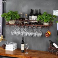 ✸❏❁23【HOT】Phong cách Châu Âu giá treo ly rượu vang sáng tạo ngược nhà hàng sắt rèn tường