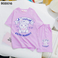 (23kg-48kg)Đồ bộ bé gái thun cotton vnxk-set tay ngắn