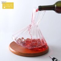 ✻23【Mới nhất 】Bắc Âu bằng gỗ hỗ trợ bình lắc chai decanter gia dụng cốc thủy tinh rượu vang đỏ nhanh