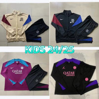 24 / 25 Barcelona Paris PSG Jersey Phiên bản trẻ em Barca Áo sơ mi bóng đá Quần dài tay Bộ trẻ em