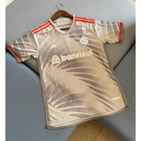 24-25 Brazil Quốc Tế Thứ Hai Sân Khách Màu Xám Áo Tay Ngắn Plus Kích Thước Nhanh Khô Quạt Huấn Luyện Áo Thun