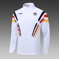 24-25 Nửa Kéo Đức Trắng Áo Dài Tay S-XXL Nhanh Khô Thể Thao Bóng Đá Top AAA