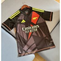 24 25 Thủ môn Arsenal áo bóng đá màu cam đen, áo đấu phiên bản quạt cao cấp