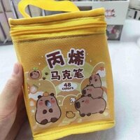 24 / 48 / 80 Màu Capybara Hoạt Hình Acrylic Sơn Bút Đánh Dấu Nghệ Thuật Bút Vẽ Graffiti Cho Đá, Đĩa, Vỏ Điện Thoại Di Động Kính Giày Đồ Dùng Nghệ Thuật Quà Tặng Văn Phòng Phẩm Trẻ Em