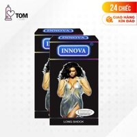 24 cái Bộ 2 hộp bao cao su Innova Đen - Kéo dài thời gian  Hộp 12 cái