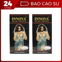 24 cái Bộ 2 hộp bao cao su Innova Đen - Kéo dài thời gian  Hộp 12 cái