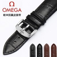 24 giờ hết kho--Có sẵn Omega / Dây đeo đồng hồ trò chơi Da thật Nam Nữ Thích hợp cho Hippo 424 Speedmast