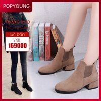 (24 giờ tàu) Chelsea Giày Boot Cao Gót Phong Cách Hàn Quốc Trẻ Trung Dành Cho Nữ