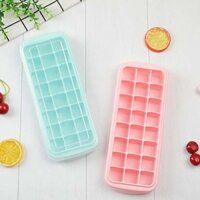24 Khối Tự Chế Khay Làm Đá Khuôn Silicon Mềm Có Nắp PP BPA Free