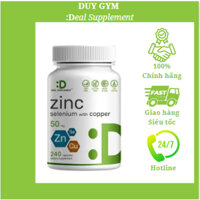 [240 Viên] Chính hãng DEAL SUPPLEMENT Kẽm 50mg + Selenium 200mcg + Đồng, Hỗ trợ hệ thống miễn dịch