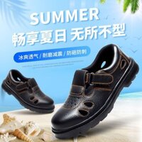[2.4000 Lời khen ngợi] Giày bảo hiểm lao động mùa hè Dép nam mũi thép Chống va đập Chống đâm thủng Khử mùi thoáng khí Con