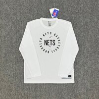 2425 Mùa giải mới NBA Áo dài tay Brooklyn Nets Đồng phục tập bóng rổ Áo thun dài tay khô nhanh Đồng phục chụp ảnh thể thao ấm áp
