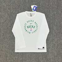 2425 Mùa Mới NBA Áo Dài Tay Milwaukee Bucks Đồng Phục Huấn Luyện Bóng Rổ Nhanh Khô Dài Tay Áo Thun Adeto Kunbo Khởi Động Thể Thao S