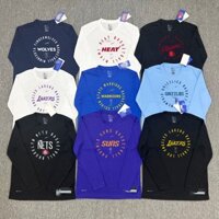 2425 Mùa Mới NBA Áo Dài Tay Huấn Luyện Bóng Rổ Đồng Phục Nhanh Khô Áo Thun Dài Tay Ấm Áp Thể Thao Chụp Đồng Phục