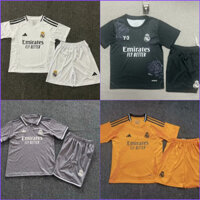 2425 Real Madrid Sân khách thứ ba Thủ môn trẻ em Áo bóng đá mặc chất lượng cao Bộ áo và quần short