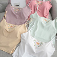 2433 Người Bộ sưu tập áo camisole thêu cổ điển cho phụ nữ thiết kế hoa tinh tế giọt nước hạt lớp bên trong quấn ngực Huhu01.vn3.9