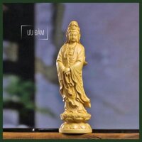 244. Tượng Quan Âm Bồ Tát Gỗ Hoàng Dương (ƯU ĐÀM _ Quà Tặng Phong Thuỷ)