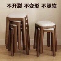 24Ghế đẩu vuông mới, ghế đẩu lưu trữ, ghế đẩu mềm mại tiết kiệm không gian, ghế ăn, ghế học phòng khách, ghế gỗ giả chắc