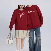 【24h Giao hàng】Áo Sweater Couple LOVE ZONE, Áo Đôi Mùa Đông Chất Nỉ Dày Dặn, Mềm Mịn, Không Bị Xù Khi Giặt, In Hình Cực