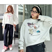 24H[Lót Nhung] Áo Baby Sweater Chất Nỉ Lót Nhung Dày Dặn( Dáng Không Chùm Mông), Ko Đổ Lông Dáng Boxy Lửng Nam Nữ