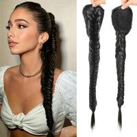 24inch Thời Trang Mới Bím Tóc Tổng Hợp Dài Quyền Anh Bện Đuôi Ngựa Kẹp Tóc Cho Nữ