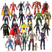 24pcs/lot Avengers Action Figures Light Thanos Iron Man Thor Hulk Hulkbuster Vision Black Panter Loki Star Lord Model Toys