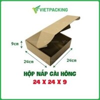 24x24x9 - 25 hộp carton nắp gài hông đẹp, cứng, bền giấy