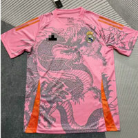25 / 26 Phiên bản người hâm mộ Áo bóng đá Real Madrid Áo sơ mi màu hồng SIZE S-2XL