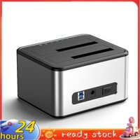 2.5 / 3.5 Inch SSD Bên Ngoài Ổ Cứng Vỏ Dual-Bay Ổ Cứng Docking Station SATA sang USB 3.0 HDD Case Power Adapter US Plug
